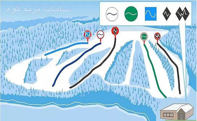 مسیرهای مختلف در پیست اسکی