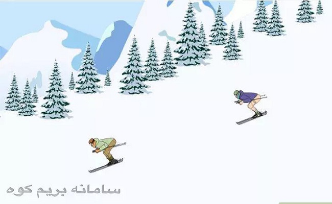 آموزش اسکی و فاصله اسکی بازان با هم