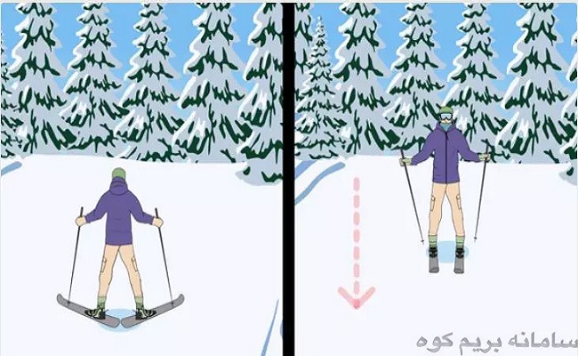 مرد انمیشینی در حال اسکی